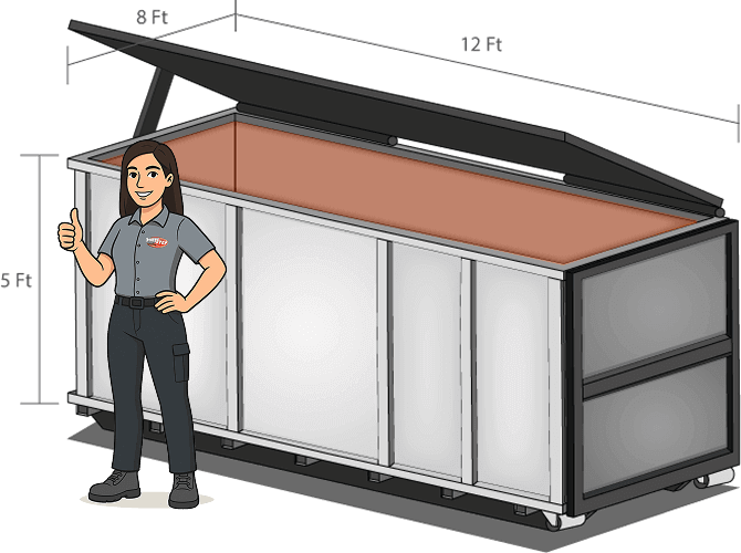 One Stop Bin Rentals - 16 Cubic Yard Bin with Lid