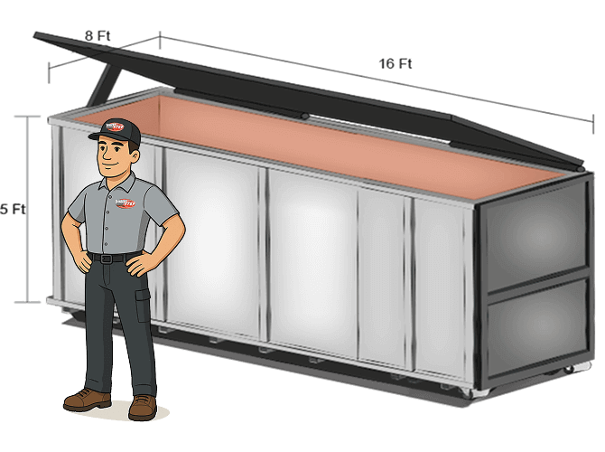 One Stop Bin Rentals - 20 Cubic Yard Bin with Lid